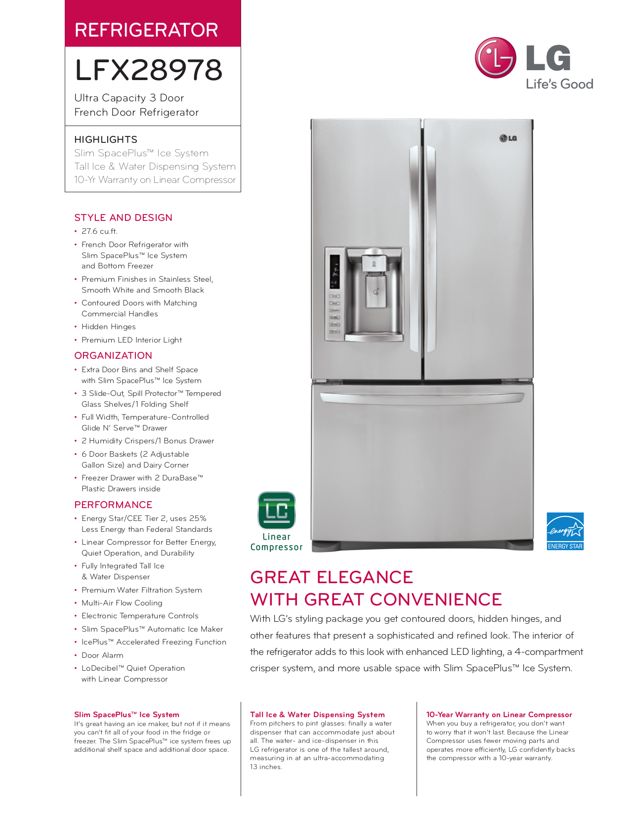 Download free pdf for LG LFX28978 Refrigerator manual