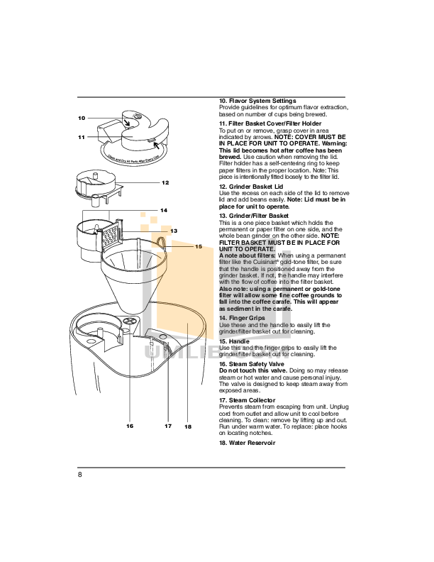 PDF manual for Cuisinart Coffee Maker DGB300