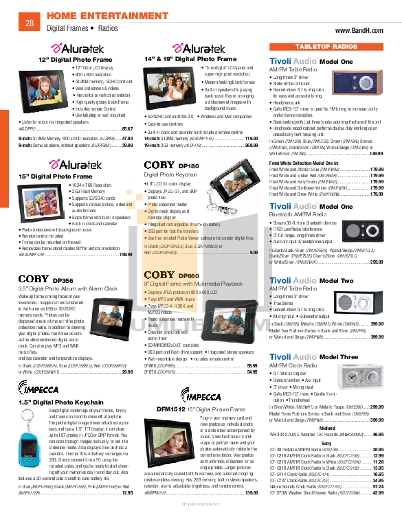 Download free pdf for Coby DP870 Digital Photo Frame manual