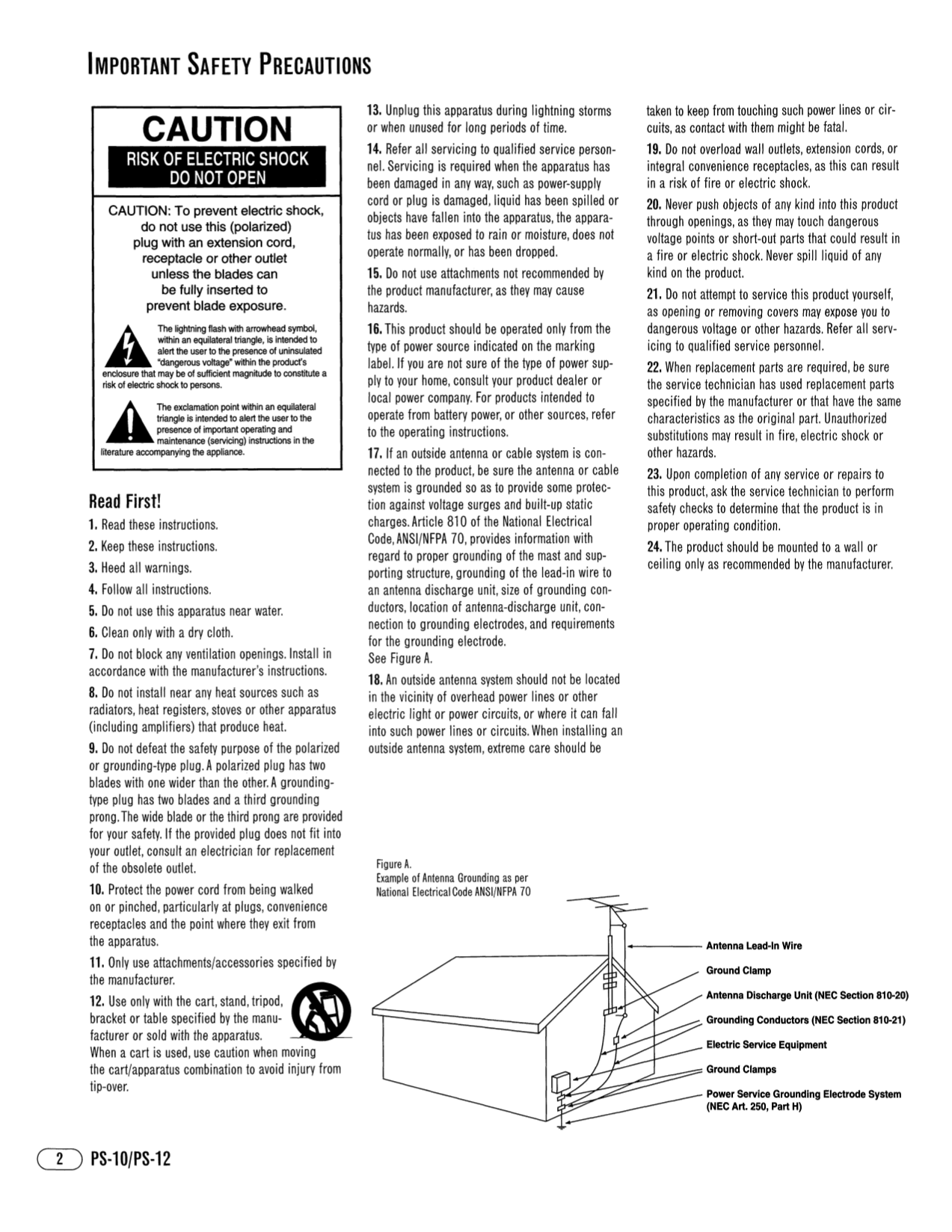 PDF manual for Infinity Subwoofer PS 10