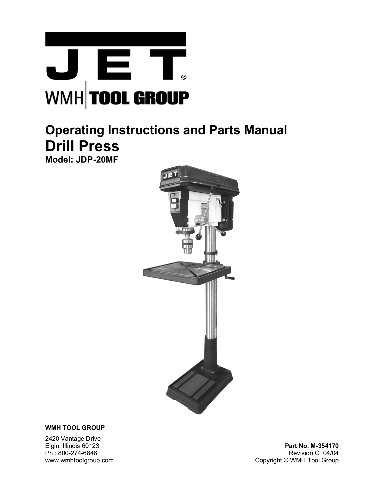 Download free pdf for Jet JDP20MF Drill Press Other manual