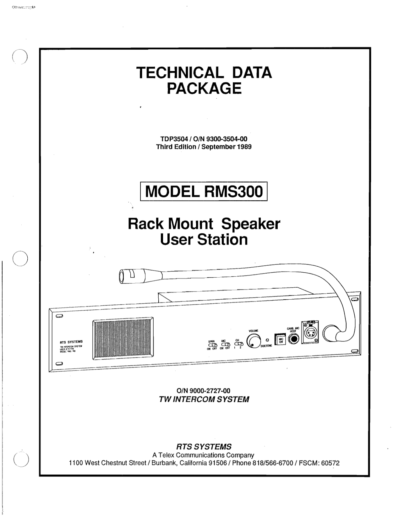 pdf for Telex Other RMS300 IntercomSystem manual