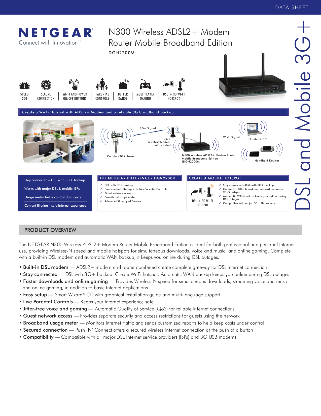 Download free pdf for Netgear DGN2200M Wireless Router manual