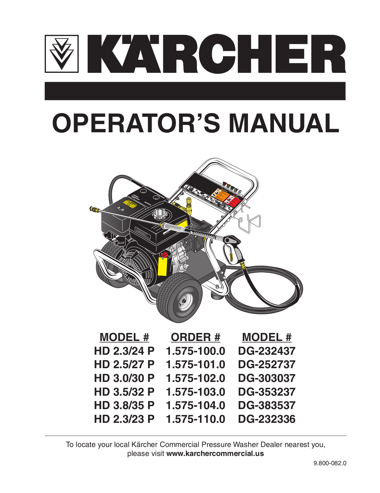 Download free pdf for Karcher G 2600 OR Pressure Washers Other manual