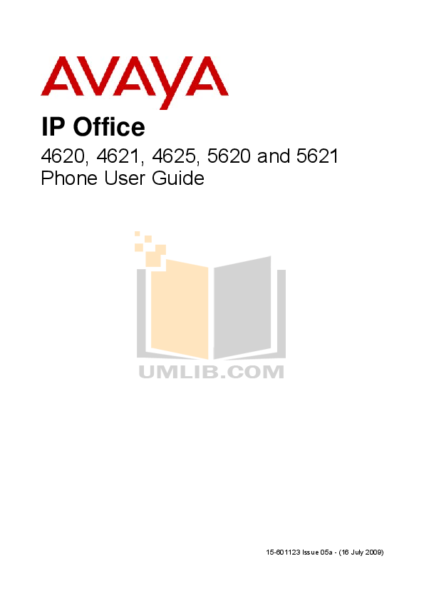 Download free pdf for Avaya 4621 Telephone manual