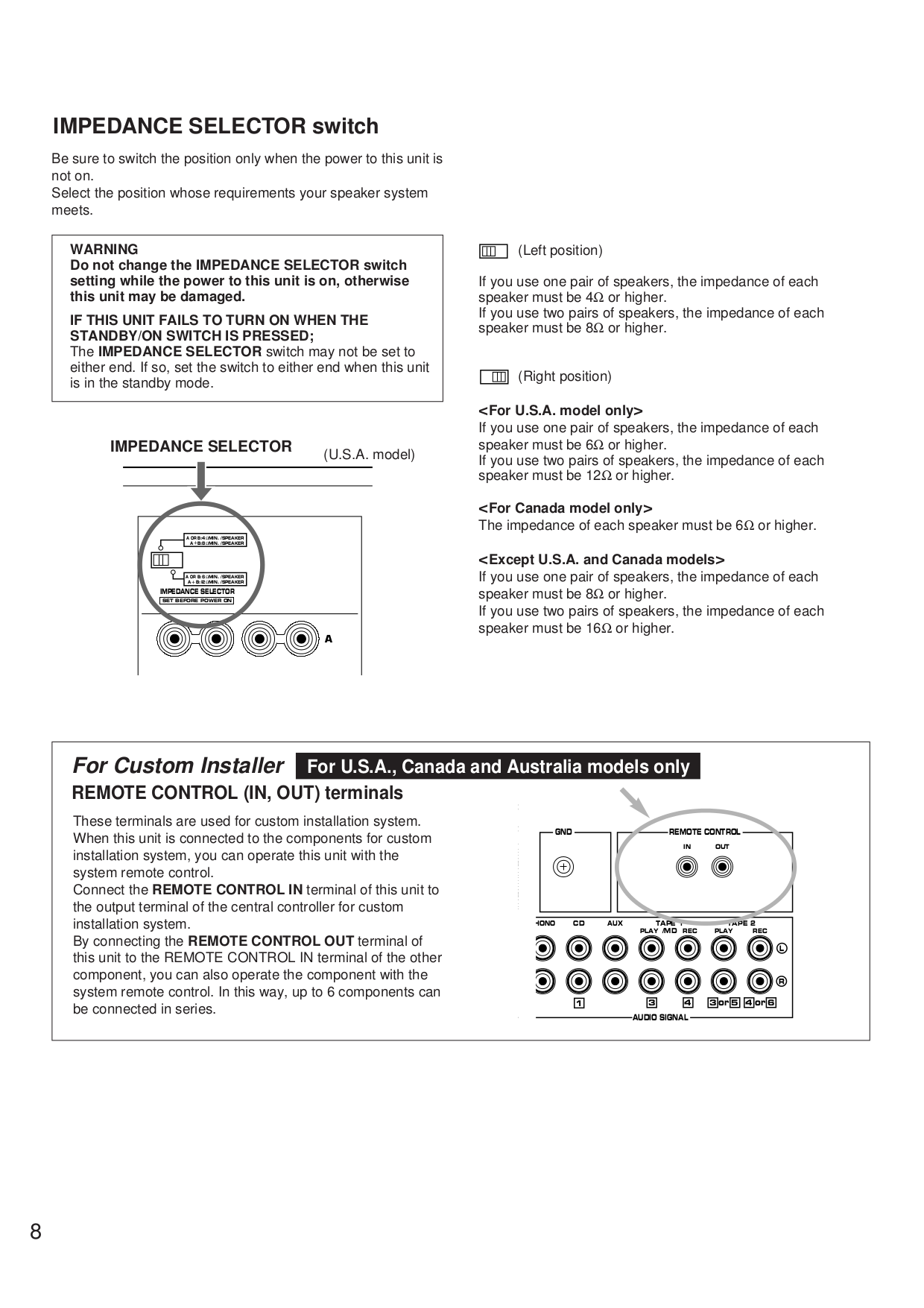 PDF manual for Yamaha Receiver RX-496