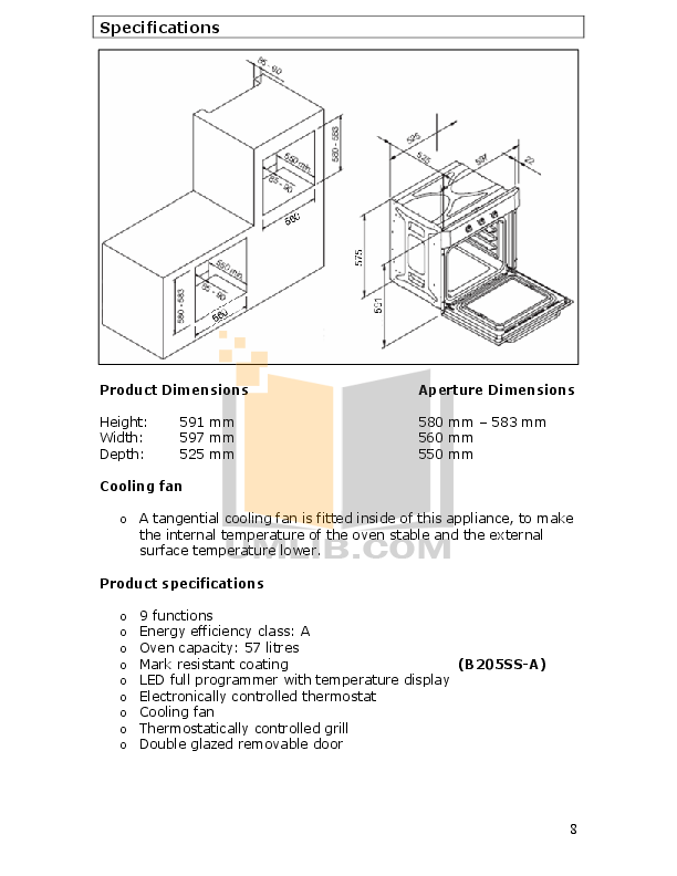 PDF manual for Baumatic Oven B205