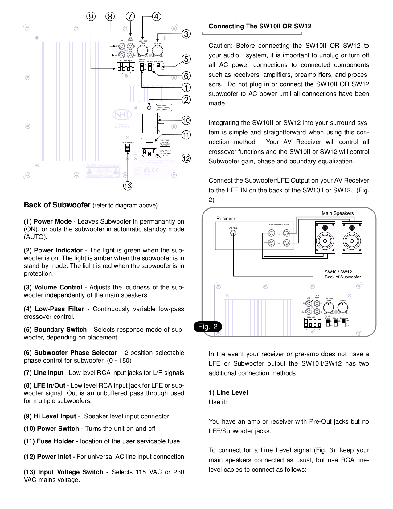 PDF manual for Klipsch Subwoofer SW12