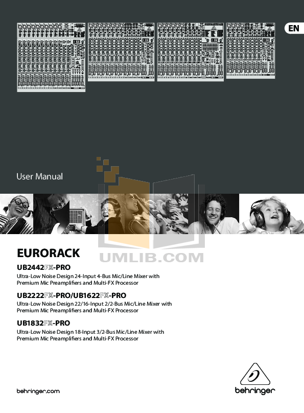 Download free pdf for Behringer Eurorack UB1622FX-Pro Mixers Other manual