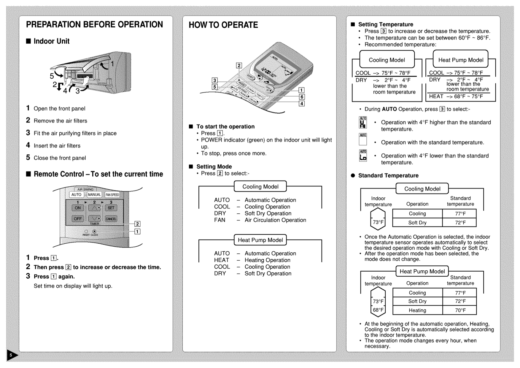 PDF manual for Panasonic Air Conditioner CSC9CKPG