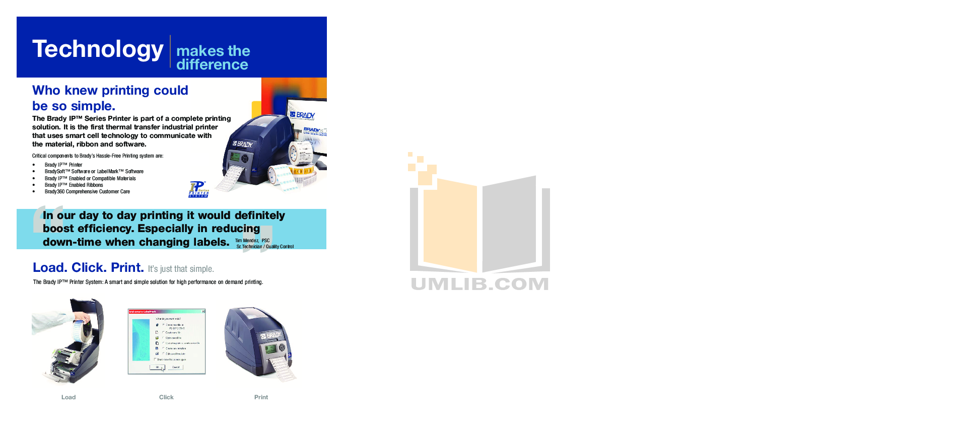 PDF manual for Brady Printer BPIP300