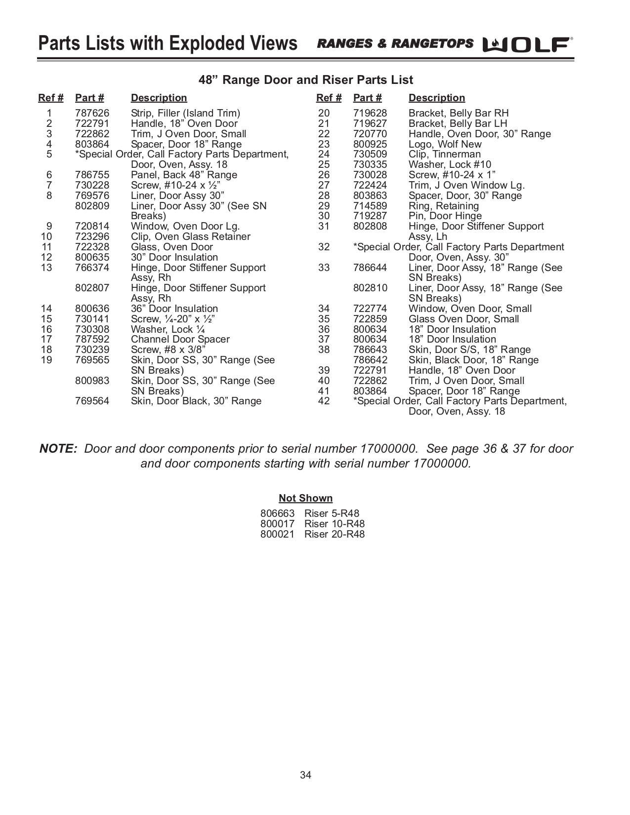 Download free pdf for Wolf R486G Range manual