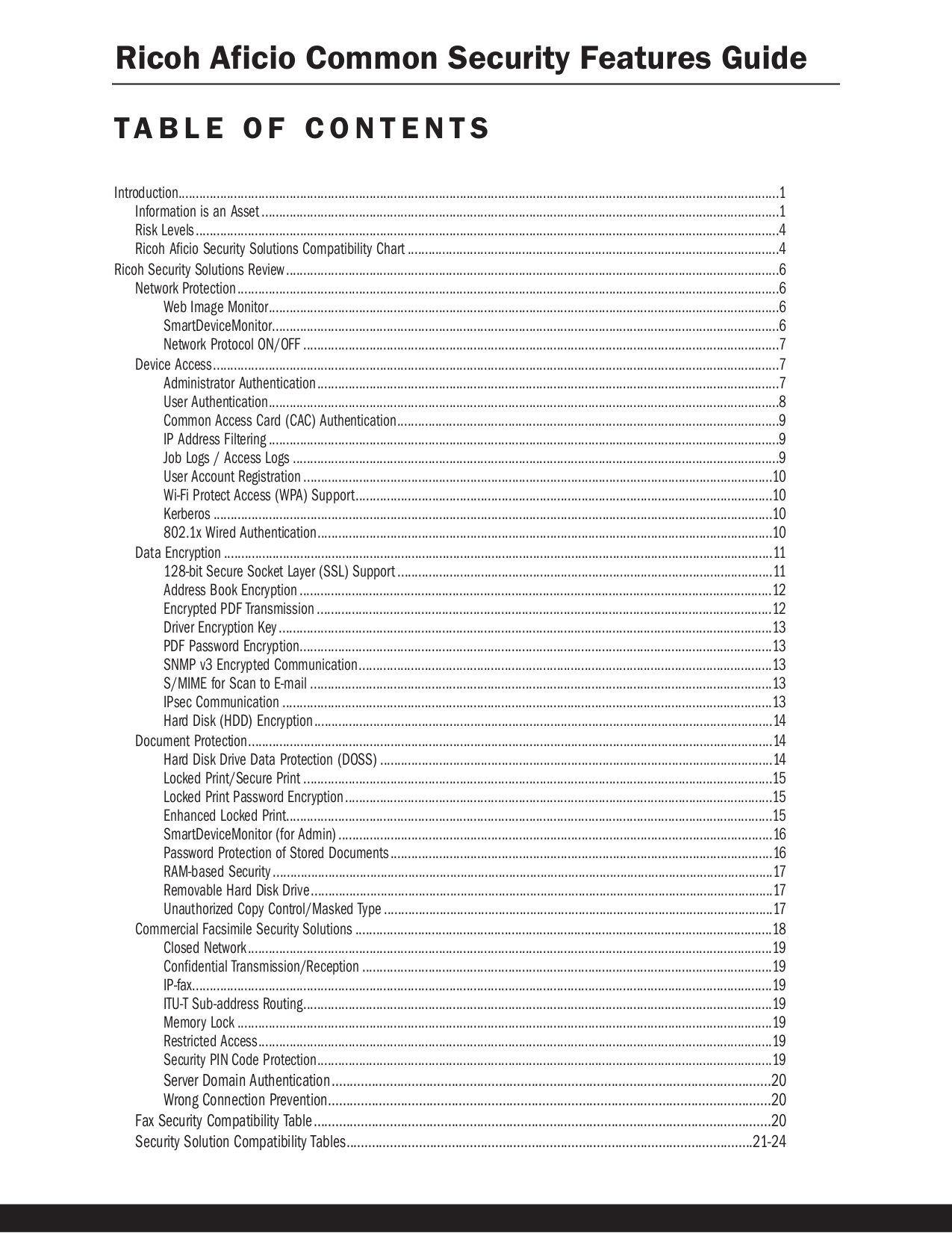 Ricoh Multifunction Printer AC104 pdf page preview
