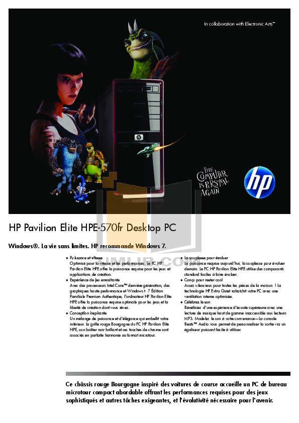 PDF manual for HP Desktop Pavilion Elite HPE-570