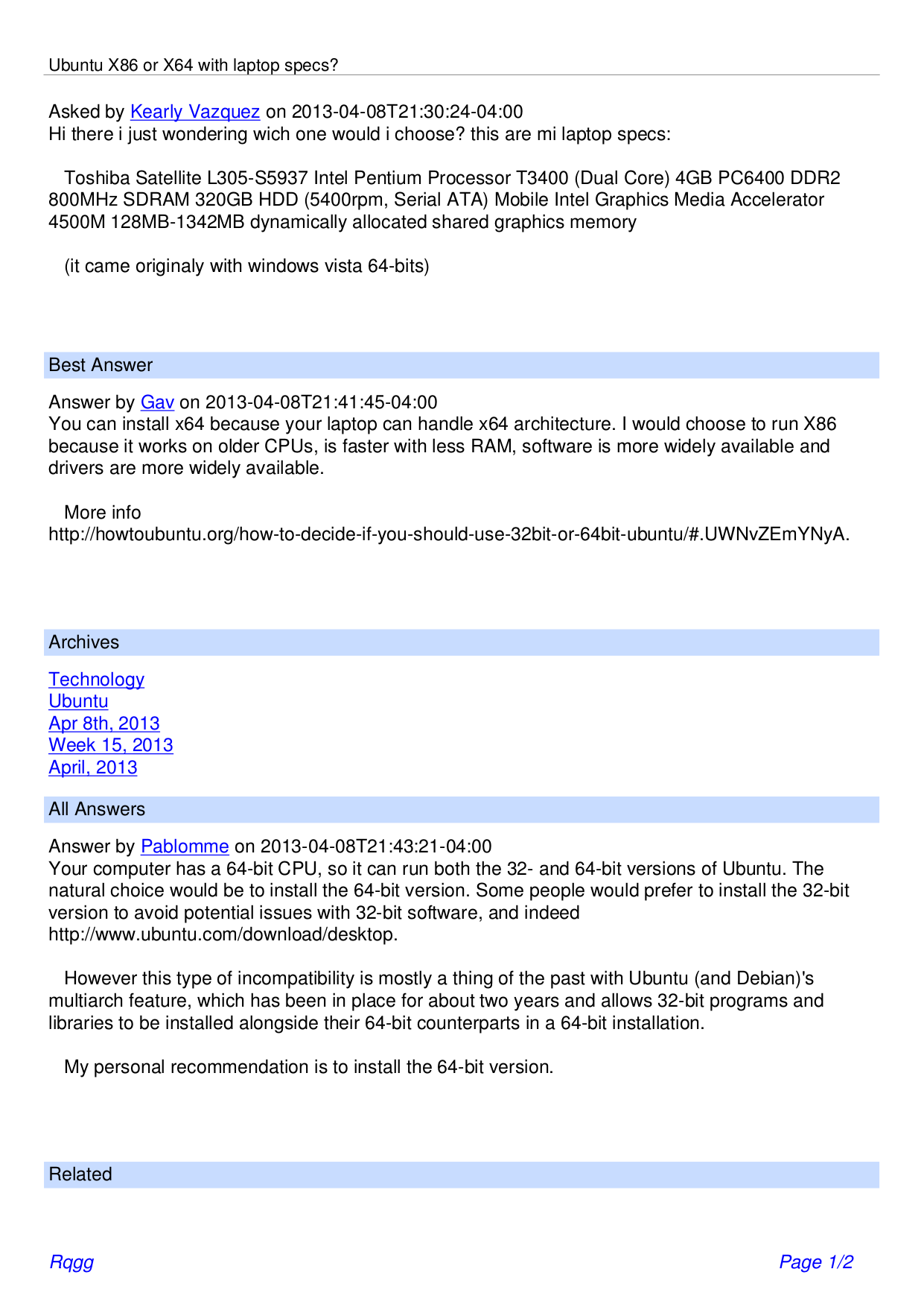 Download free pdf for Toshiba Satellite L305-S5937 Laptop manual