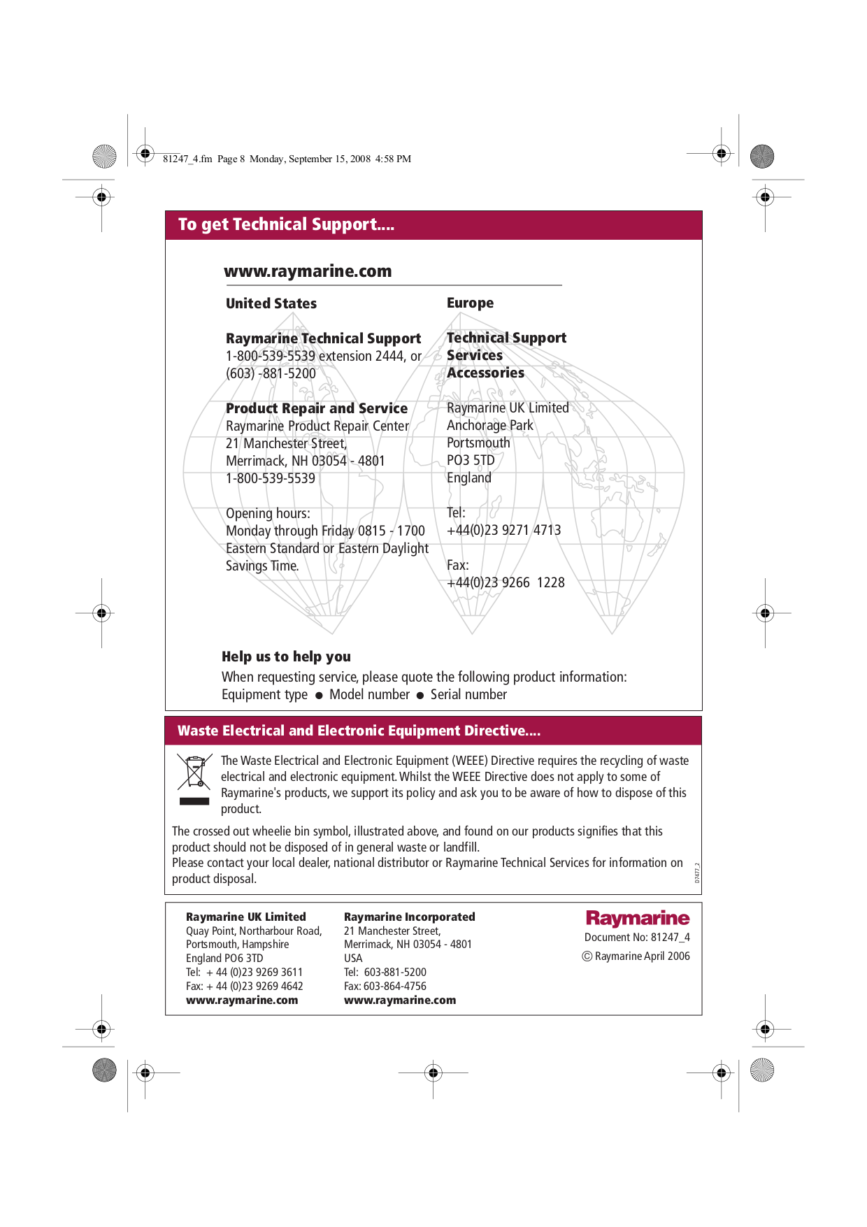 PDF manual for Raymarine GPS C80