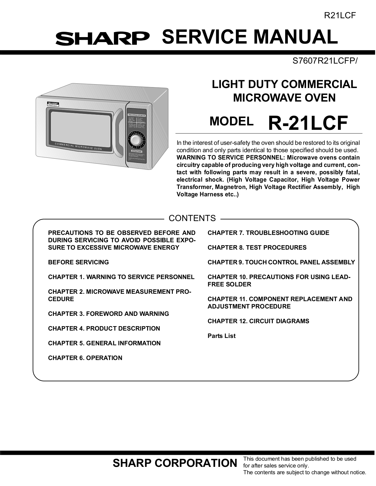 Download free pdf for Sharp R510D Microwave manual