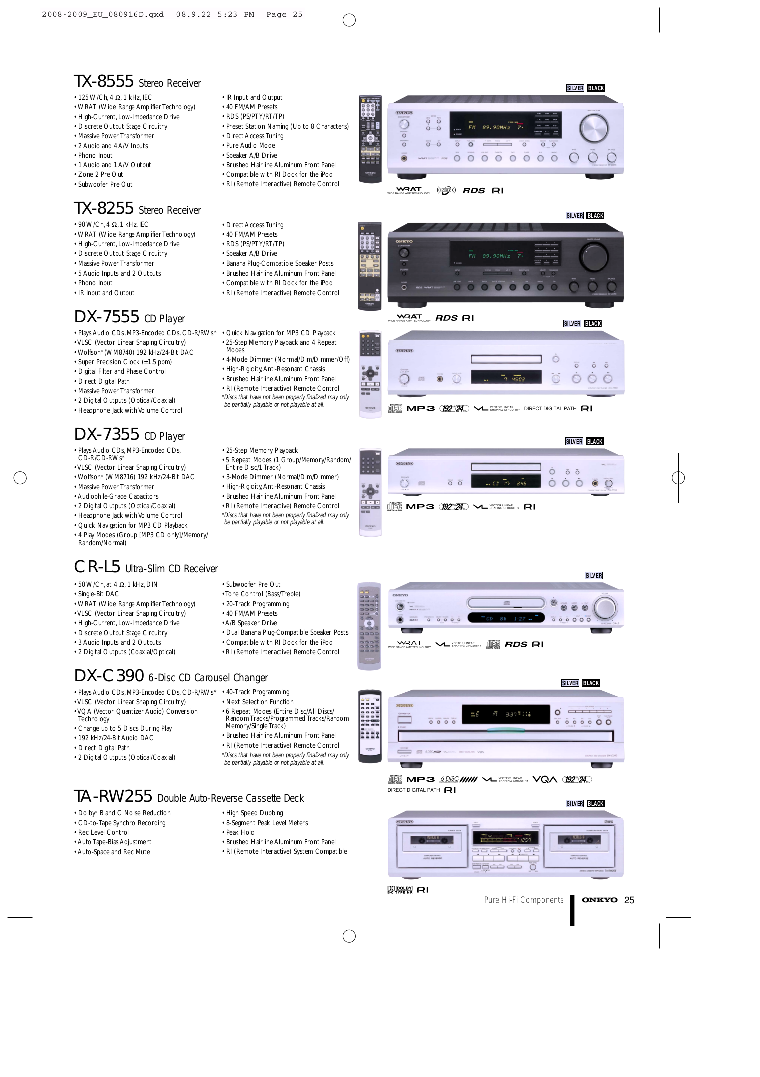 Download free pdf for Onkyo TX-SR606 Receiver manual