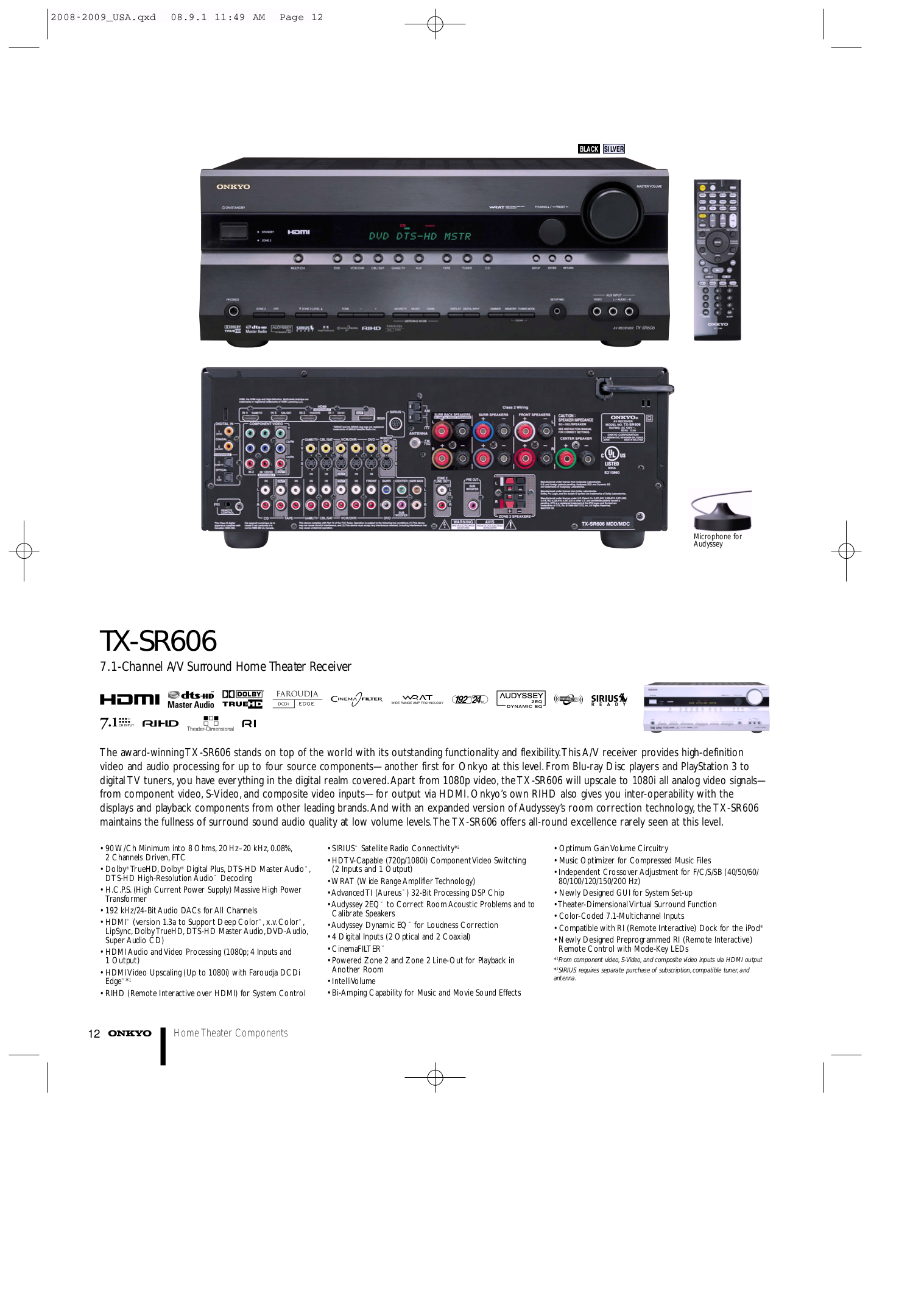 Download Free Pdf For Onkyo TX-SR606 Receiver Manual