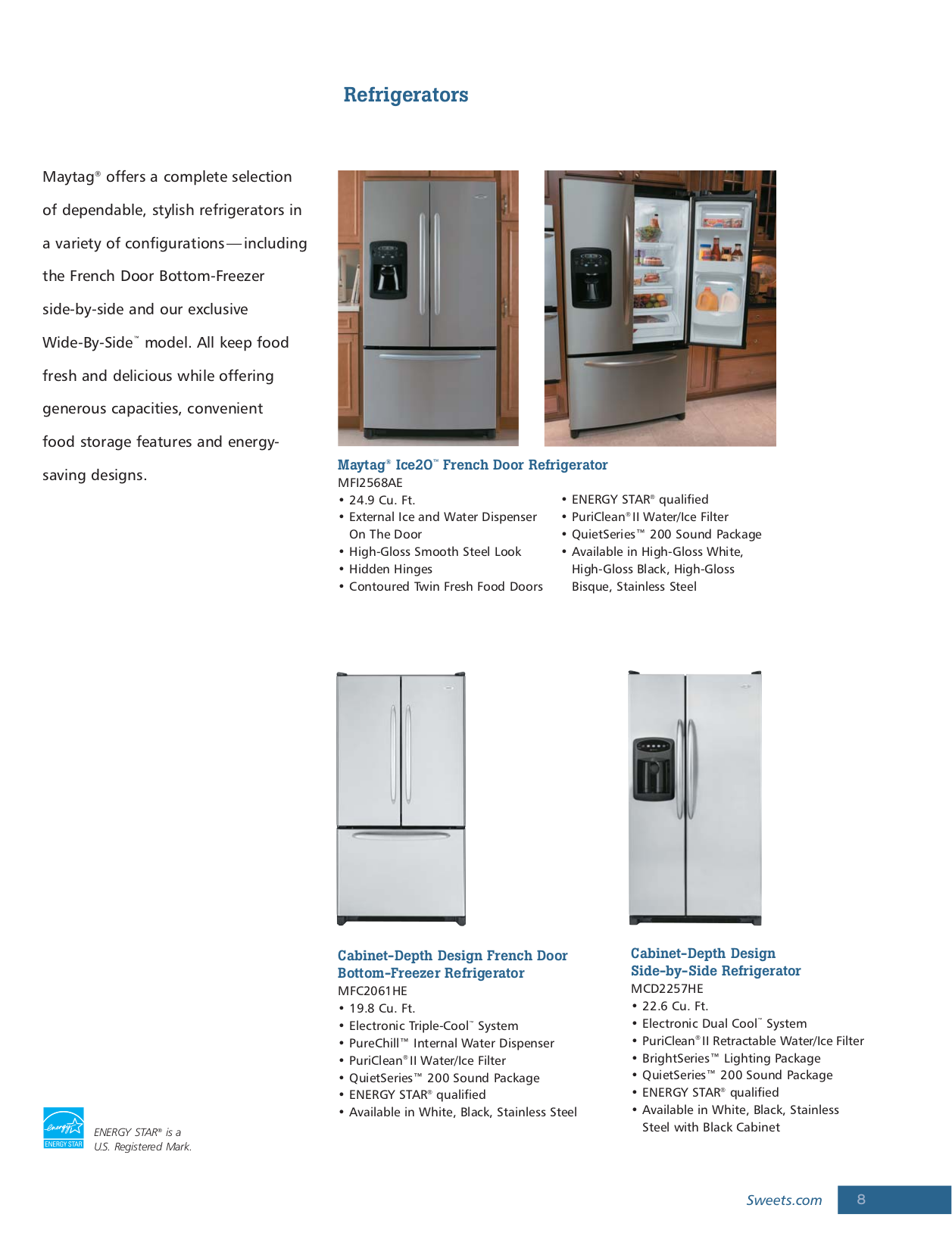 PDF manual for Maytag Refrigerator Ice2O MFI2568AES