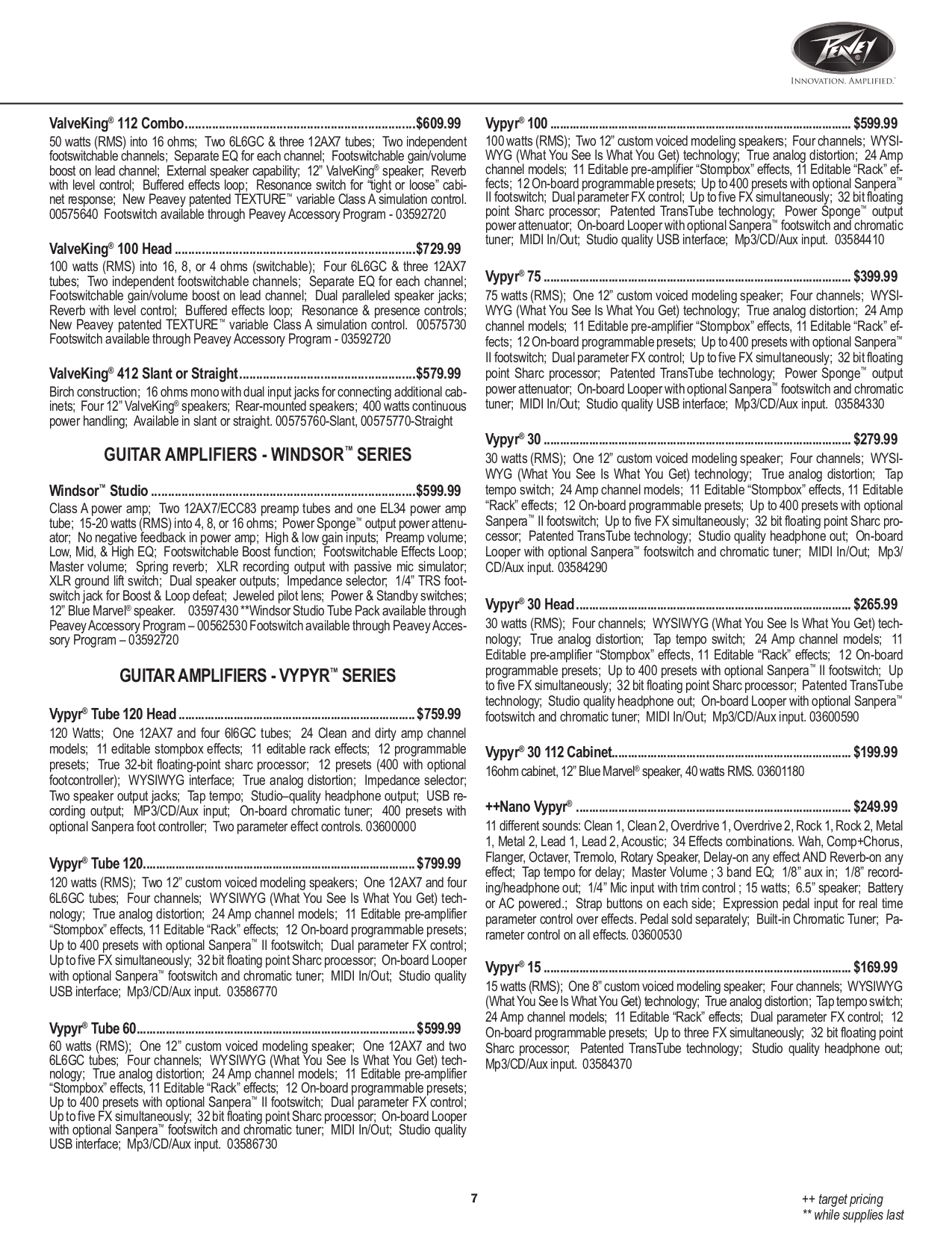 PDF manual for Peavey Amp TKO 65