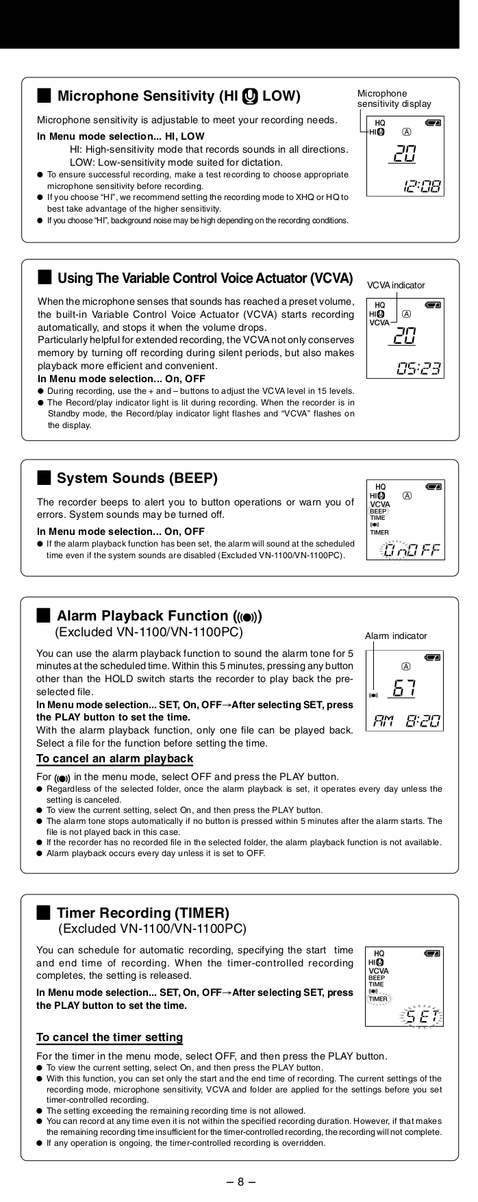PDF manual for Olympus Voice Recorder VN120