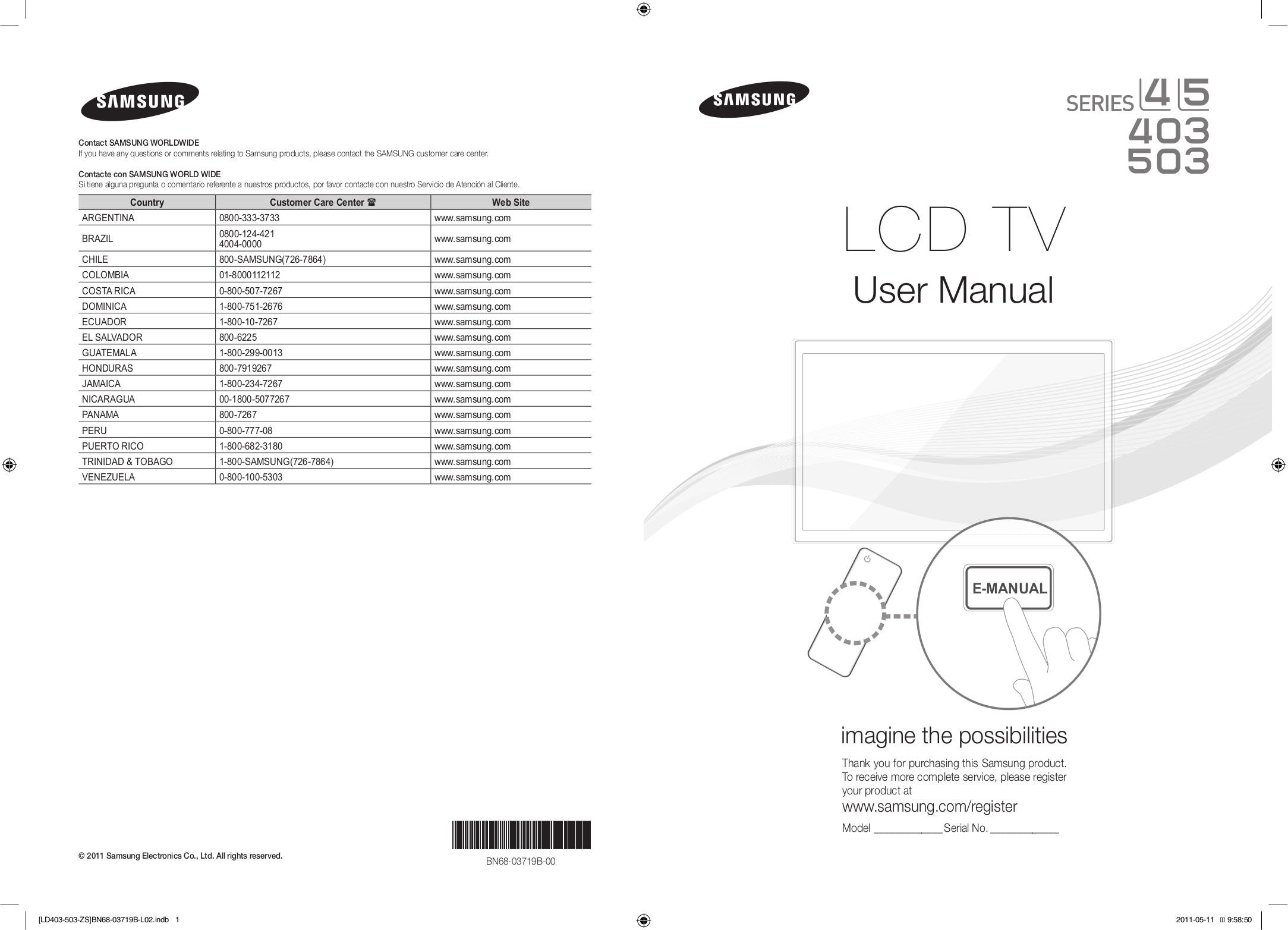 PDF Manual For Samsung LCD TV LN32D403 pdf-manual-for-samsung-lcd-tv-ln32d403