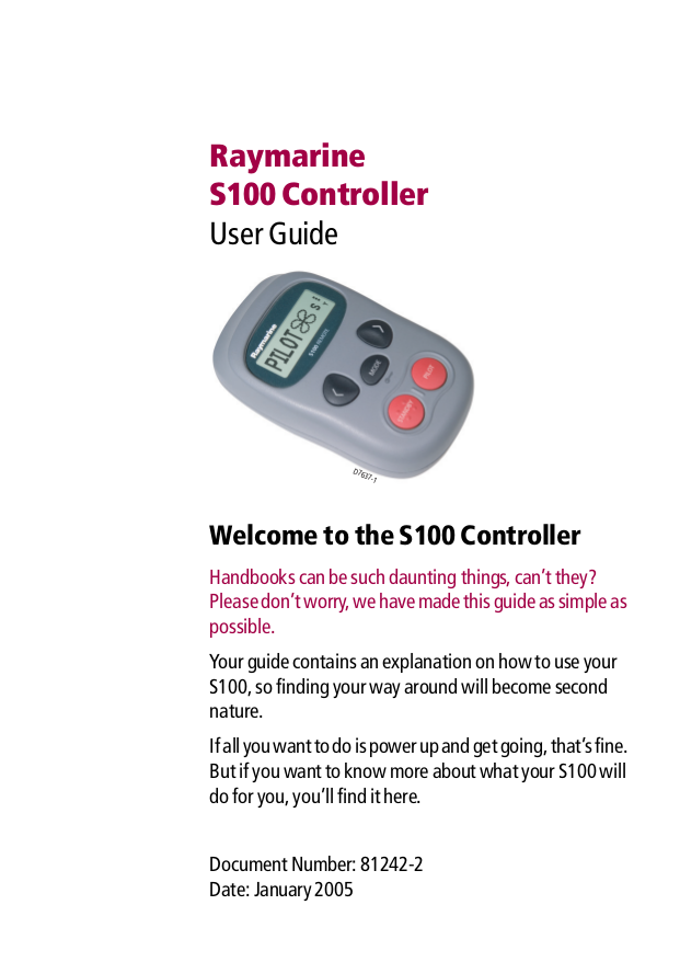 PDF manual for Raymarine Other S1000 Autopilot System