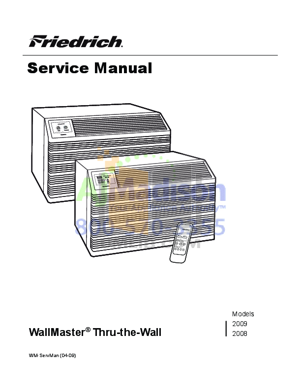 Download free pdf for Friedrich WallMaster WY10B33C Air Conditioner manual