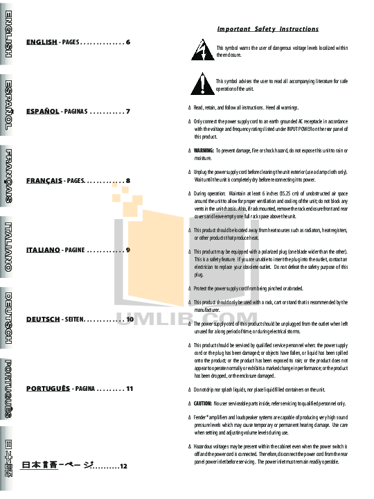 PDF manual for Fender Amp Frontman 10G