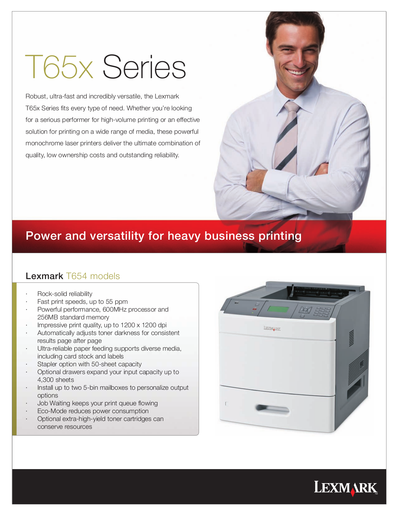 Download free pdf for Lexmark T654dn Printer manual