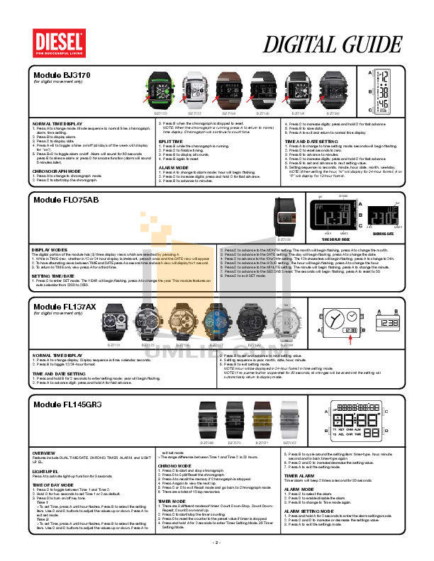PDF manual for Diesel Watch DZ7087