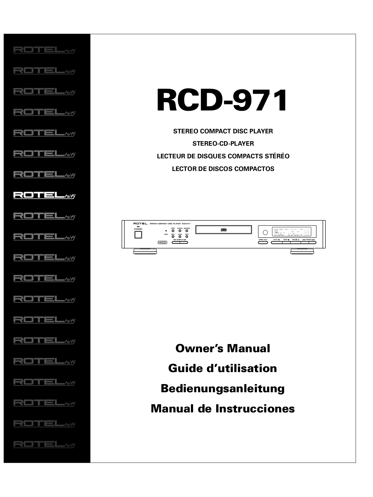 pdf for Rotel CD Player RCD-971 manual
