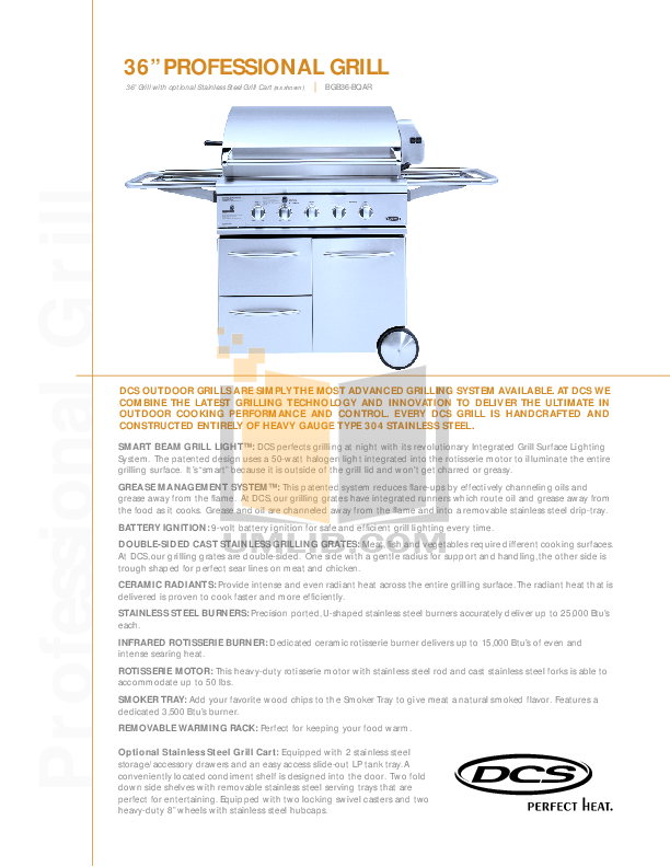 Download free pdf for DCS BGB36-BQAR Grill manual