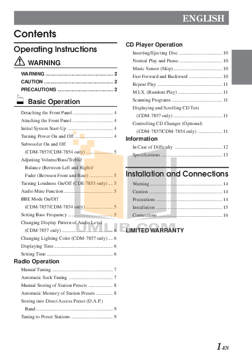 PDF manual for Alpine Car Receiver CHA-S624