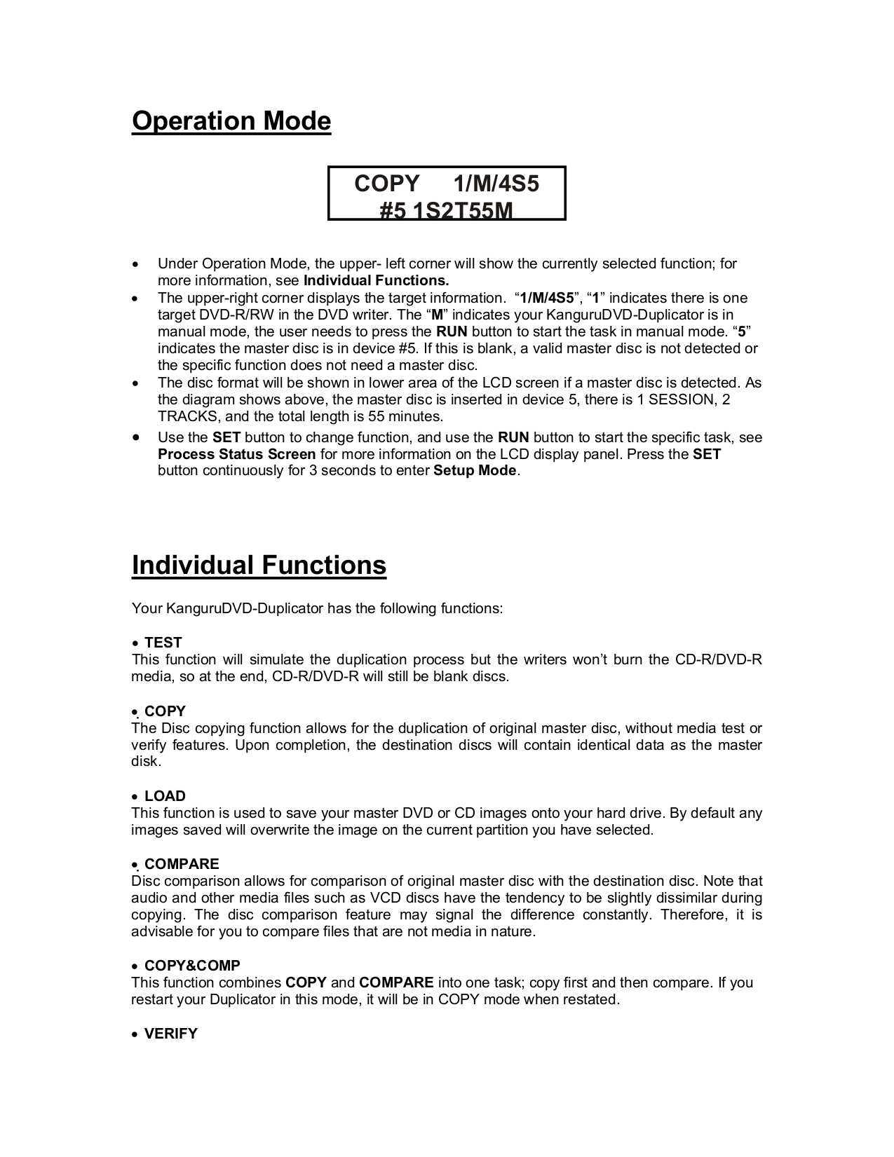 PDF manual for Kanguru DVD Players CD Duplicator