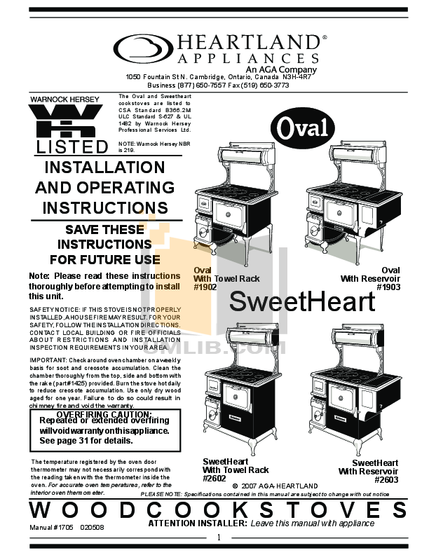 pdf for Heartland Refrigerator Classic 3115 manual