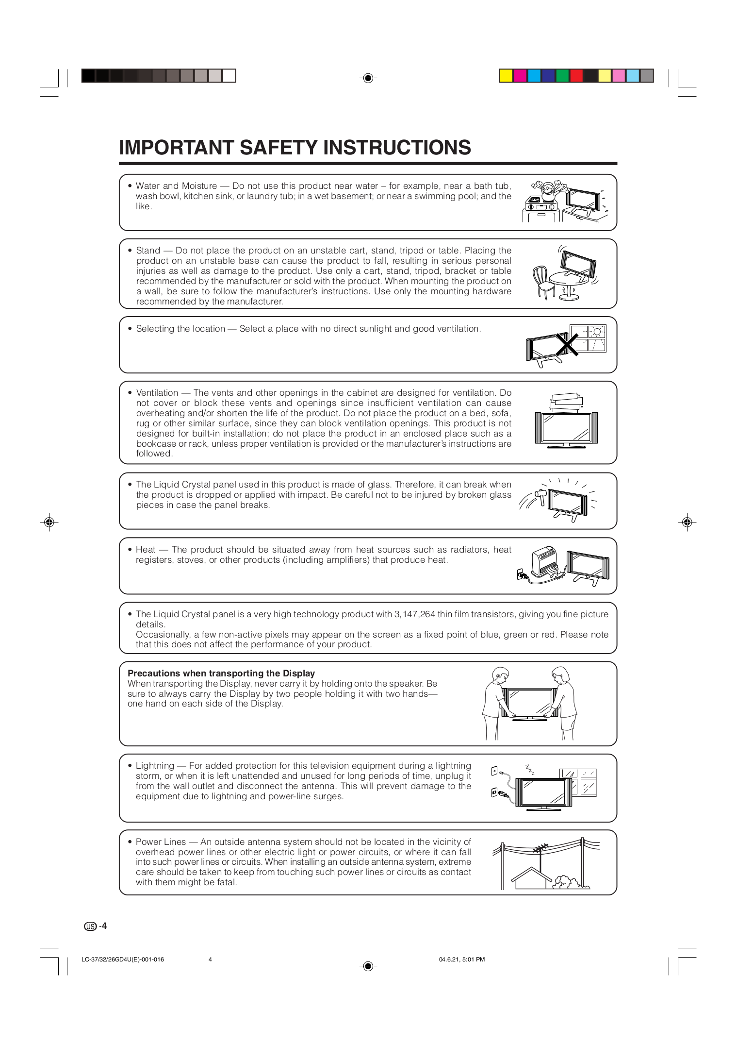PDF manual for Sharp TV AQUOS LC32GD4U