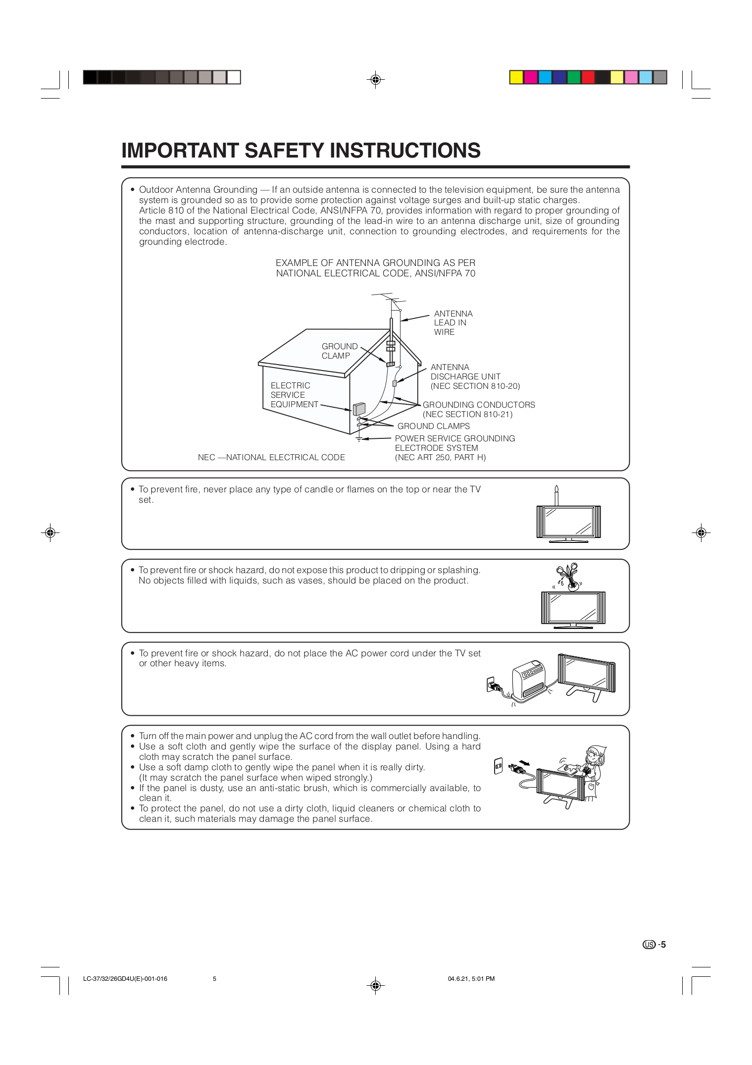 PDF manual for Sharp TV AQUOS LC32GD4U