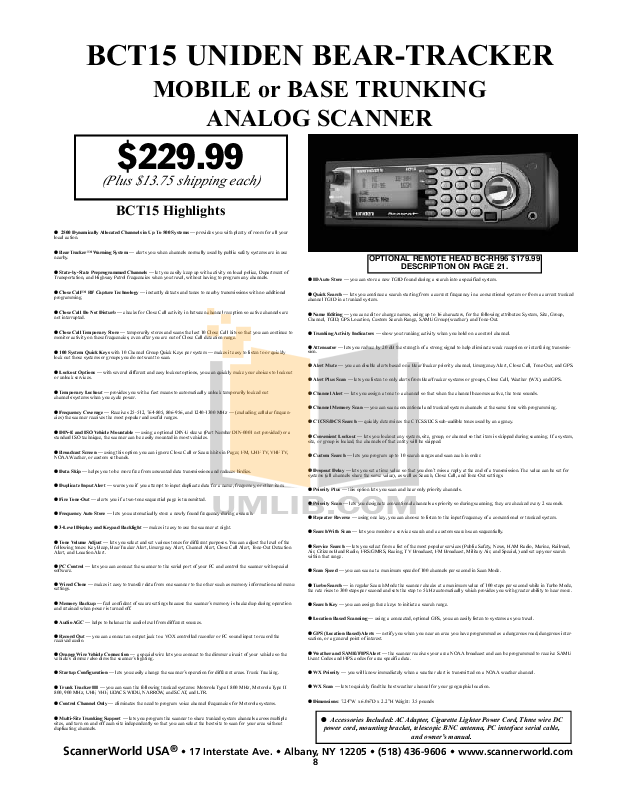 PDF manual for Cobra 2way Radio 45WX