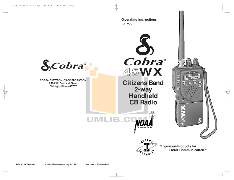 Download free pdf for Cobra 45WX 2way Radio manual