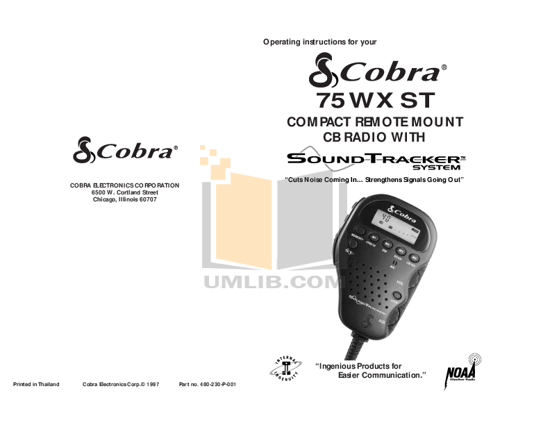 Download free pdf for Cobra 45WX 2way Radio manual