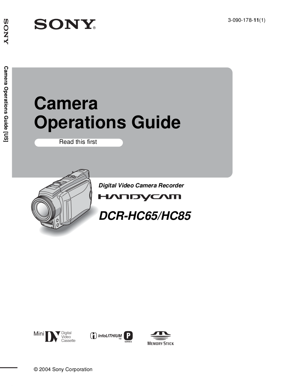Download free pdf for Sony Handycam DCRHC65 Camcorders manual