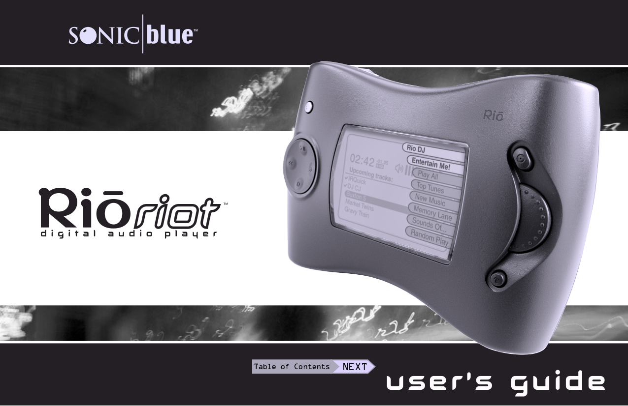 Download free pdf for Rio Riot MP3 Player manual