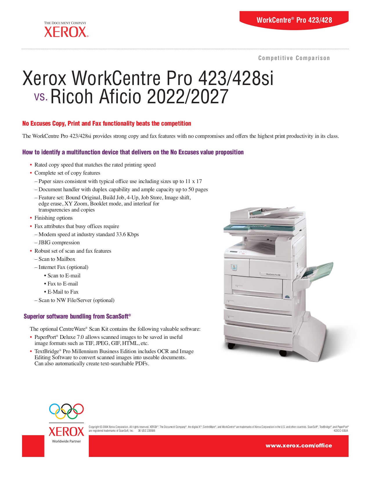 Ricoh Multifunction Printer Aficio 2027 pdf page preview