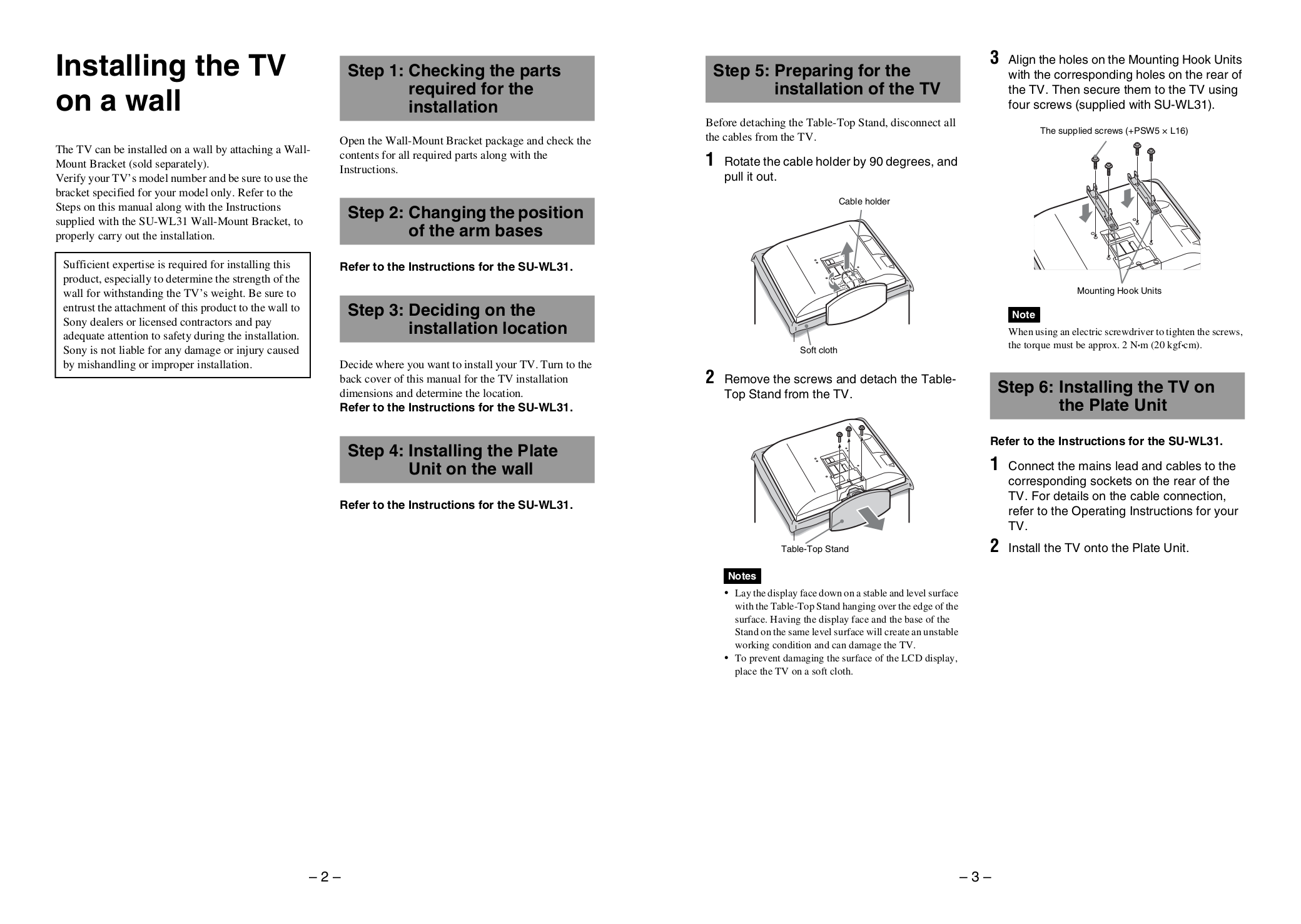 PDF manual for Sony TV BRAVIA KDL-32V2000