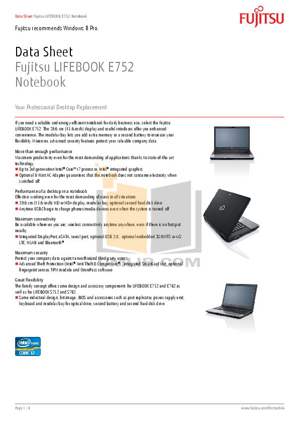 PDF manual for Fujitsu Laptop Lifebook N3510