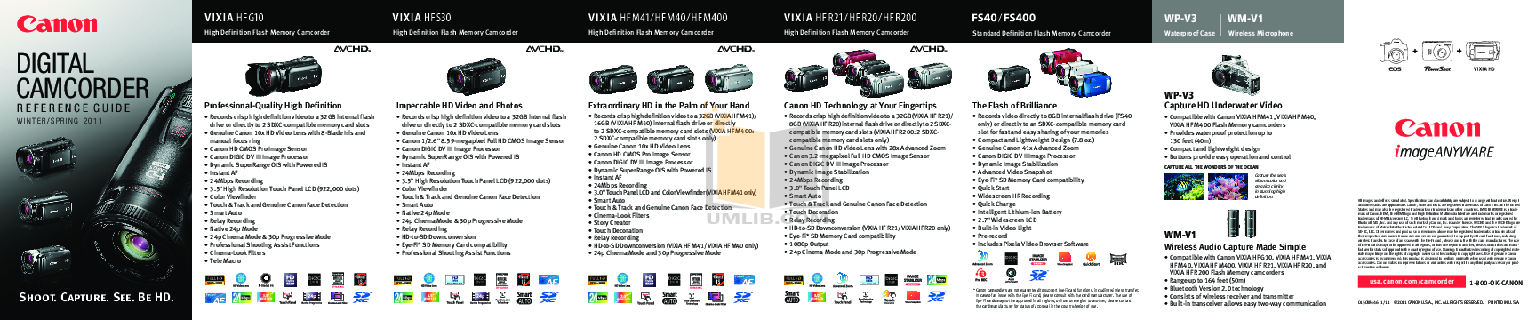 Download free pdf for Canon FS400 Camcorders manual