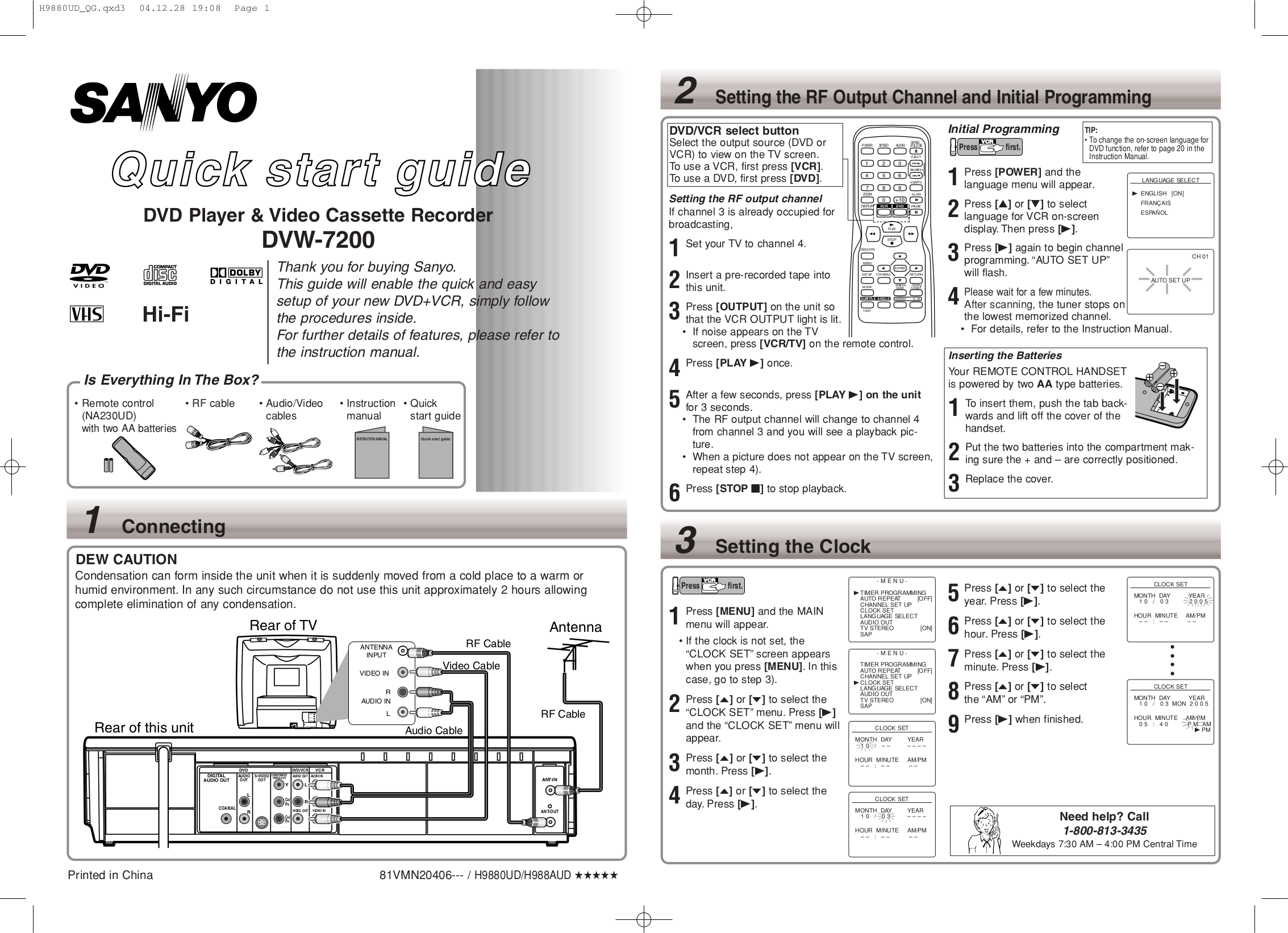 Download free pdf for Sanyo DVW7200 DVD Players manual