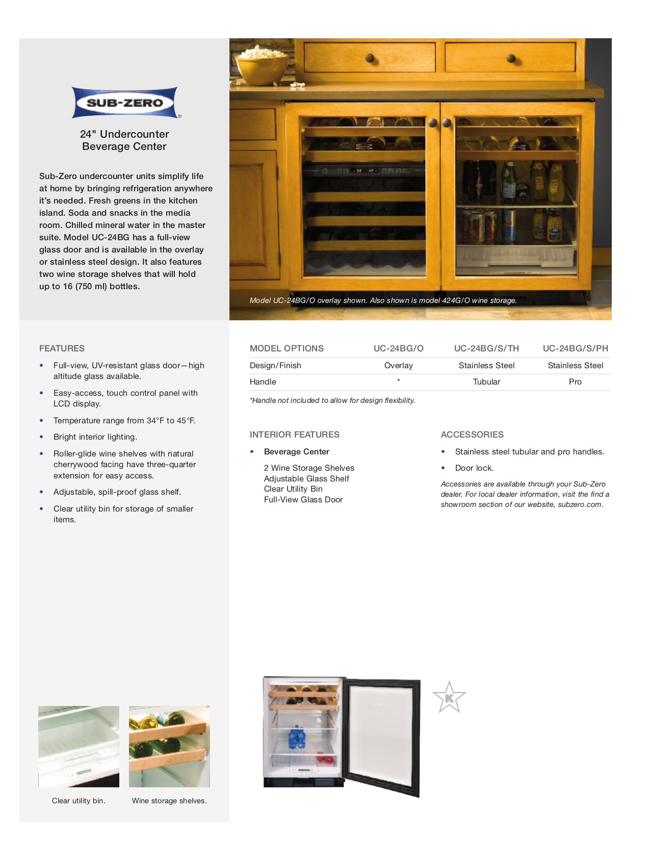 PDF manual for Wolf Refrigerator SubZero UC24B